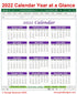 Excel 2022 calendar year at a glance spreadsheet