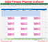 2022 workout calendar Excel Spreadsheets