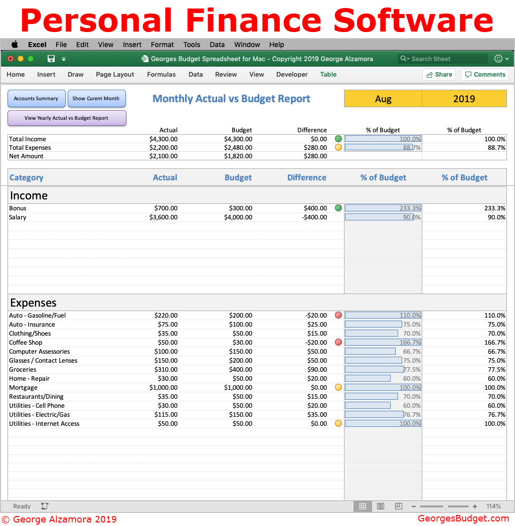 best personal finance software Excel