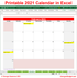 monthly 2021 calendar spreadsheet